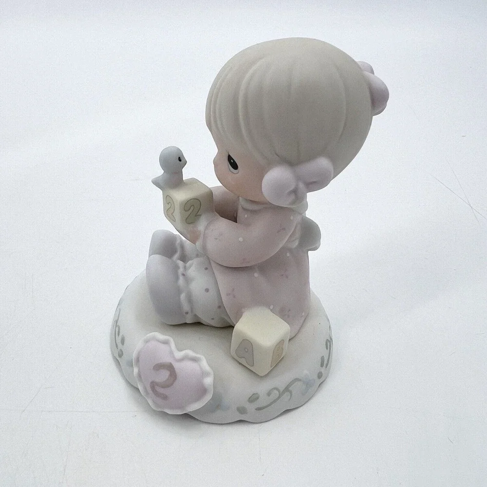 1994 Precious Moments Growing In Grace Age 2 Figurine Girl With Bird